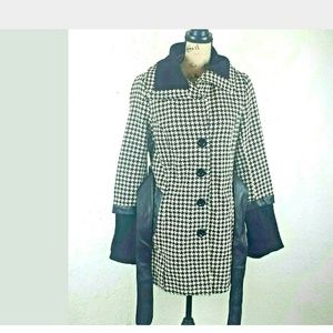 Yoki Women's Houndstooth Winter Coat Jacket Sz S